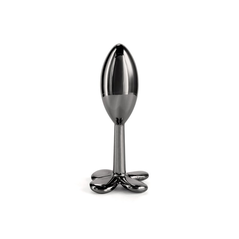 Rear Assets Clover - Gunmetal 9.2 cm Metallic Butt Plug