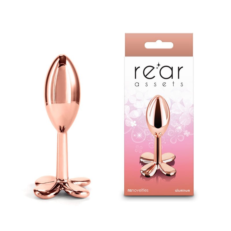 Rear Assets Clover - Rose Gold 9.2 cm Metallic Butt Plug