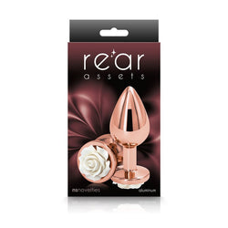 Rear Assets Rose Gold - Medium 8.9 cm with White Rose Base