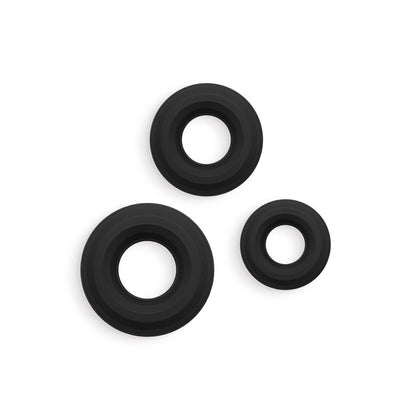 Renegade 3pc Fireman Rings Black Cock Rings - Set of 3 Sizes