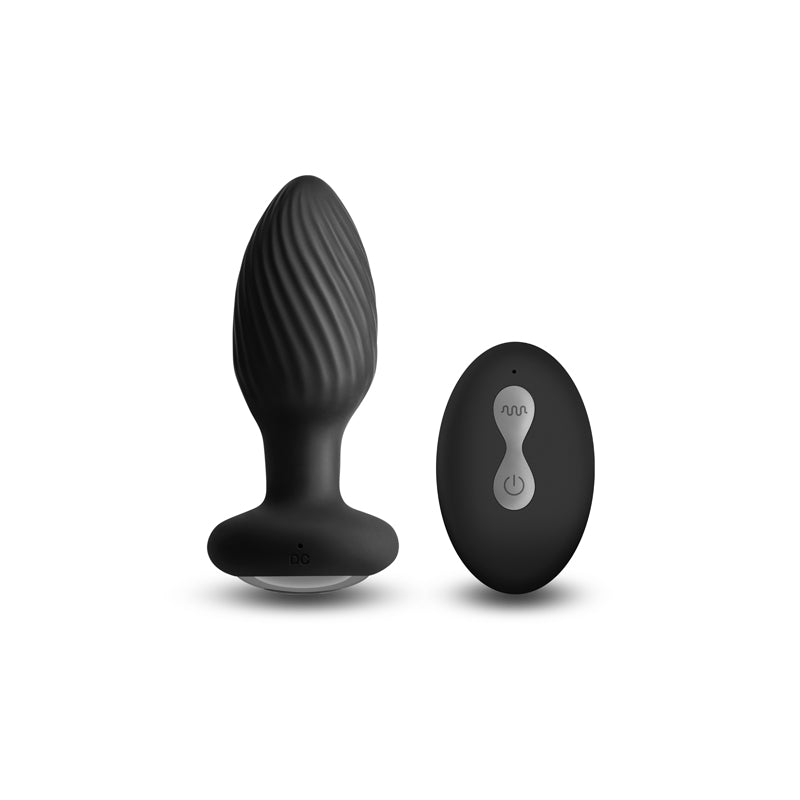 Renegade Alpine - Black - Black 9.8 cm USB Rechargeable Vibrating Butt Plug with Remote