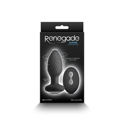 Renegade Alpine - Black - Black 9.8 cm USB Rechargeable Vibrating Butt Plug with Remote