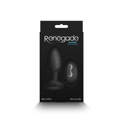 Renegade Alpine - Black - Black 9.8 cm USB Rechargeable Vibrating Butt Plug with Remote