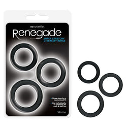 Renegade Diversity Rings Black Cock Rings - Set of 3 Sizes