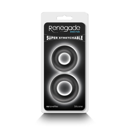 Renegade Erectus - Black - Black Cock Rings - Set of 2