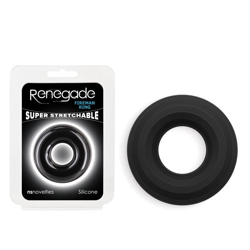 Renegade Fireman Ring Black Medium Cock Ring