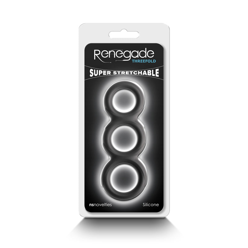 Renegade Threefold - Black - Black Cock & Balls Rings