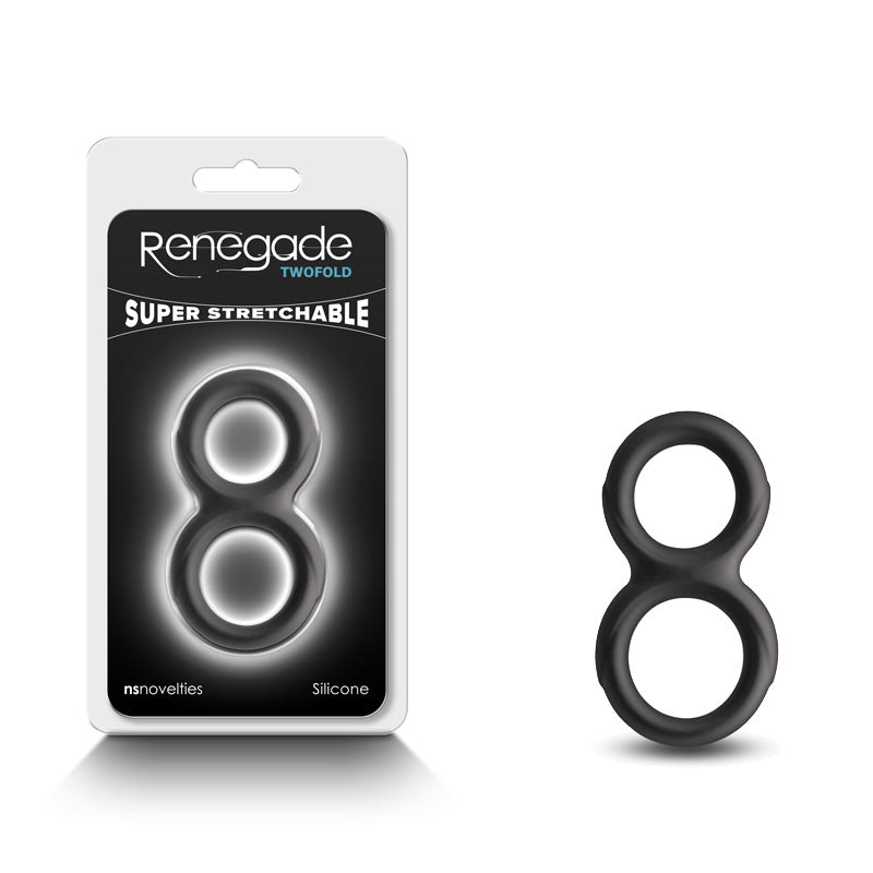 Renegade Twofold - Black Cock & Balls Rings