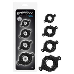 Renegade Vitality Rings - Cock Rings - Black Set of 4 Sizes