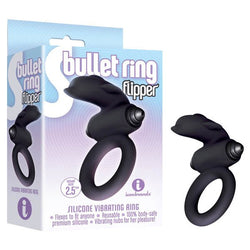 S-Bullet Ring - Flipper Black Vibrating Cock Ring