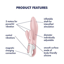 Satisfyer Air Pump Bunny 3 - Pink USB Rechargeable Inflatable Rabbit Vibrator