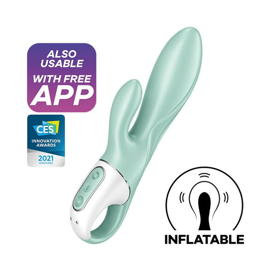 Satisfyer Air Pump Bunny 5 - Mint USB Rechargeable Inflatable Rabbit Vibrator with App Control