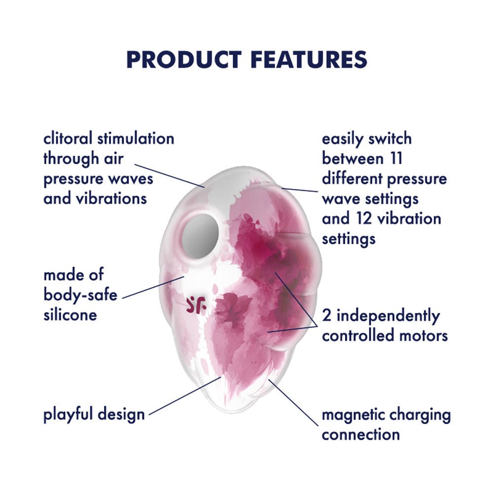 Satisfyer Cloud Dancer Red USB Rechargeable Vibrating Air Pulse Stimulator