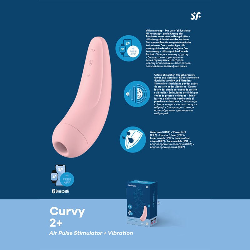 Satisfyer Curvy 2+ - App Contolled Touch - Free USB - Rechargeable Clitoral Stimulator with Vibration