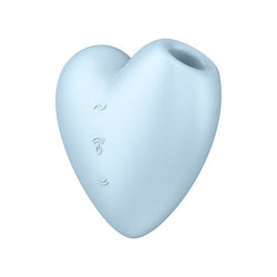 Satisfyer Cutie Heart - Blue - Blue USB Rechargeable Air Pulsation Stimulator with Vibration