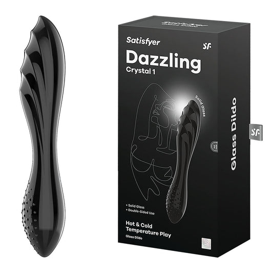 Satisfyer Dazzling Crystal 1 - Black Glass Double Ended Dildo