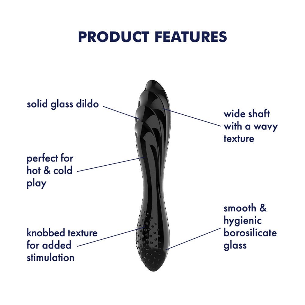 Satisfyer Dazzling Crystal 1 - Black Glass Double Ended Dildo