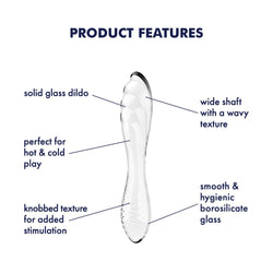 Satisfyer Dazzling Crystal 1 - Clear Glass Double Ended Dildo