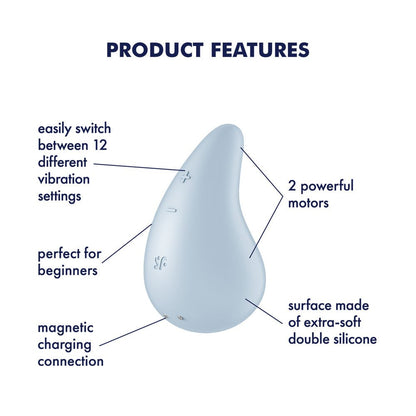 Satisfyer Dew Drop Light Blue USB Rechargeable Stimulator