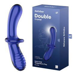 Satisfyer Double Crystal - Blue Glass Double Ended Dildo