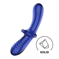 Satisfyer Double Crystal - Blue Glass Double Ended Dildo