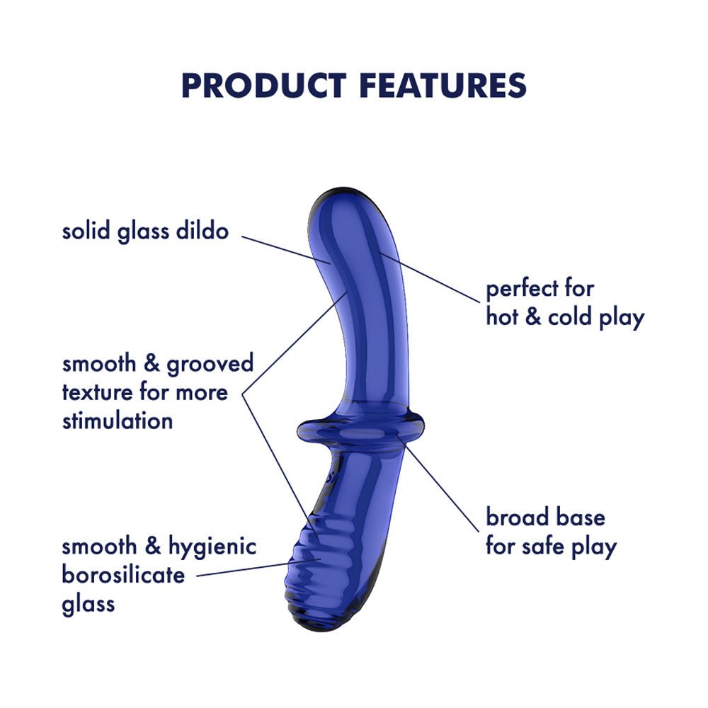 Satisfyer Double Crystal - Blue Glass Double Ended Dildo