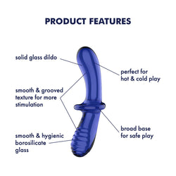 Satisfyer Double Crystal - Blue Glass Double Ended Dildo