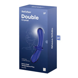 Satisfyer Double Crystal - Blue Glass Double Ended Dildo