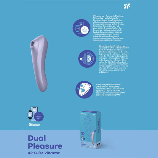 Satisfyer Dual Pleasure - App Contolled Touch - Free USB - Rechargeable Clitoral Stimulator with Vibration