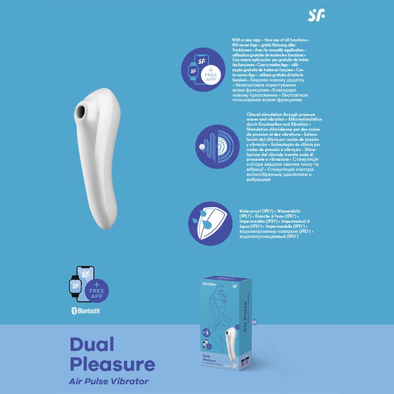 Satisfyer Dual Pleasure - App Contolled Touch - Free USB - Rechargeable Clitoral Stimulator with Vibration