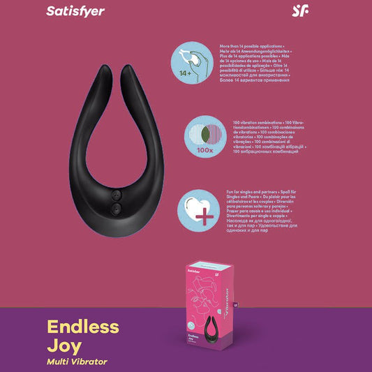 Satisfyer Endless Joy - Black USB Rechargeable Couples Stimulator