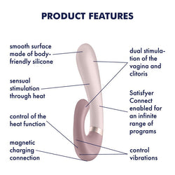 Satisfyer Heat Wave - Mauve App Controlled USB Rechargeable Rabbit Vibrator