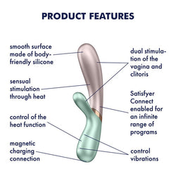 Satisfyer Hot Lover - Green/Pink App Controlled USB Rechargeable Rabbit Vibrator