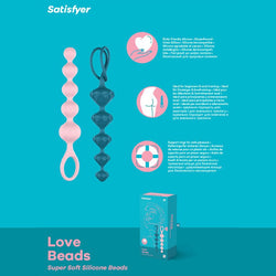 Satisfyer Love Beads - Coloured 20.5 cm Anal Beads - Set of 2