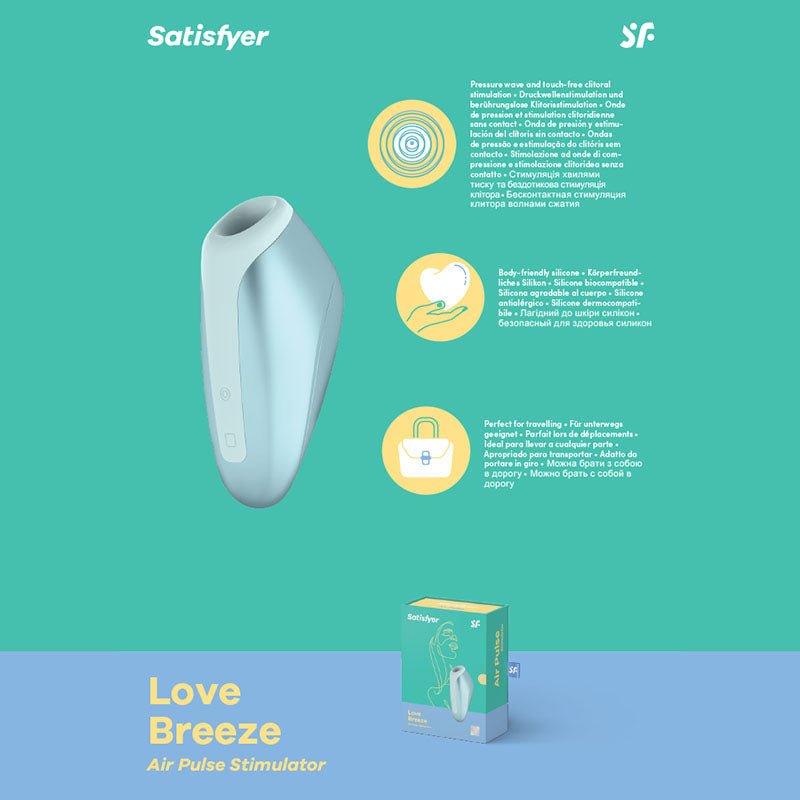 Satisfyer Love Breeze - Blue Touch-Free USB-Rechargeable Clitoral Stimulator with Vibration