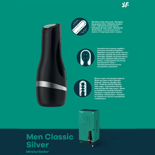 Satisfyer Men Classic - Black/Silver Stroker