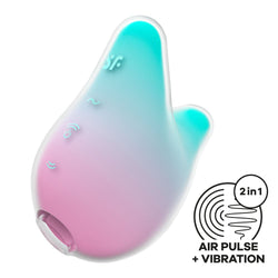 Satisfyer Mermaid Vibes - Mint/Pink USB Rechargeable Air Pulse Stimulator