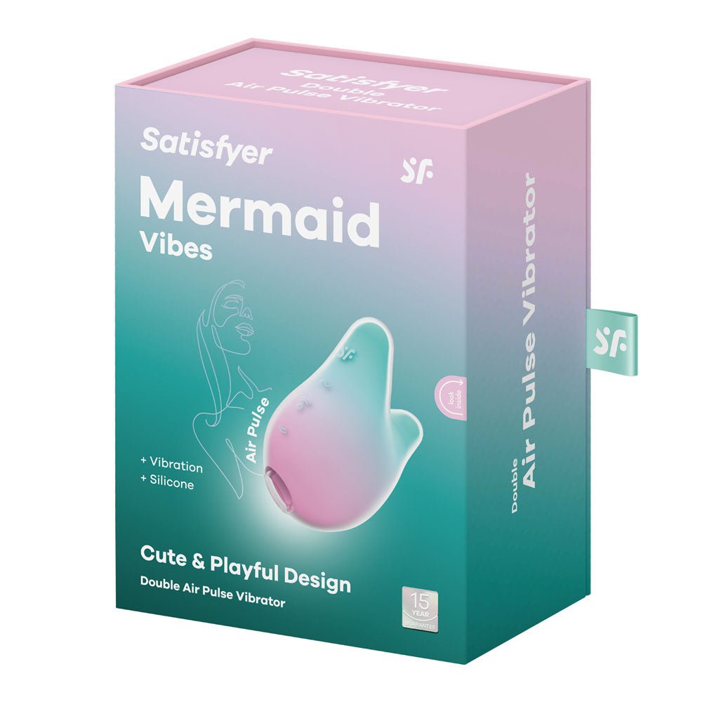 Satisfyer Mermaid Vibes - Mint/Pink USB Rechargeable Air Pulse Stimulator