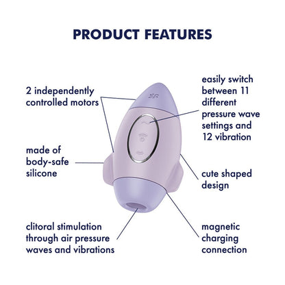 Satisfyer Mission Control Violet USB Rechargeable Vibrating Air Pulse Stimulator