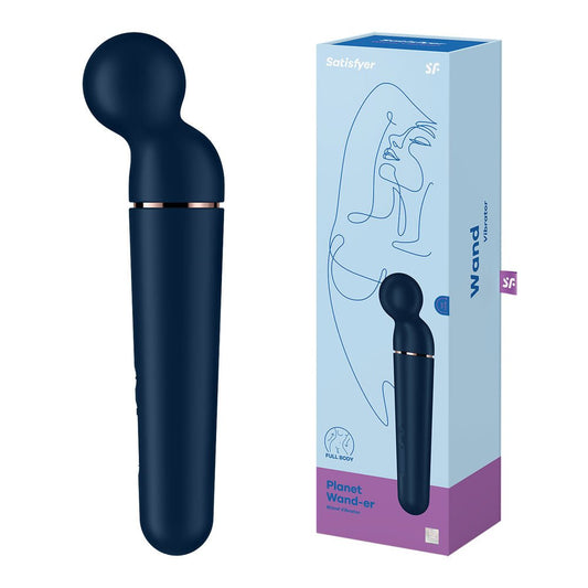 Satisfyer Planet Wand - er - Blue/Rose Gold USB Rechargeable Massager Wand