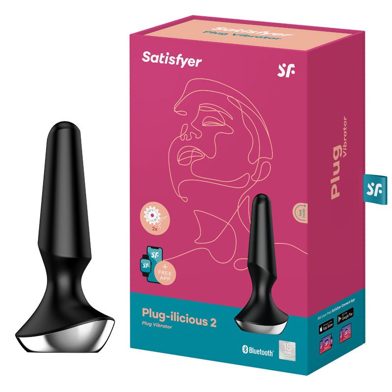 Satisfyer Plug - ilicious 2 Black USB Rechargeable Vibrating Butt Plug with App Control