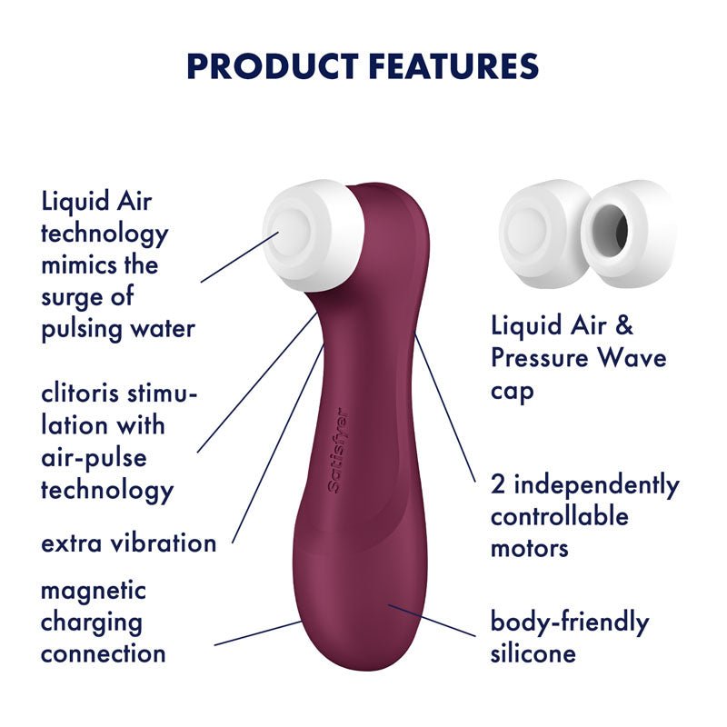 Satisfyer Pro 2 Generation 3 - Wine Red Touch - Free USB - Rechargeable Clitoral Stimulator