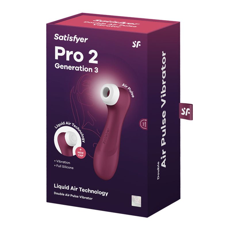 Satisfyer Pro 2 Generation 3 - Wine Red Touch - Free USB - Rechargeable Clitoral Stimulator