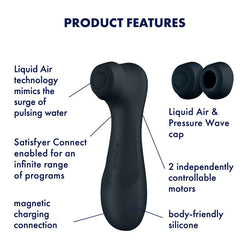 Satisfyer Pro 2 Generation 3 with App Control - Dark Grey Touch-Free USB-Rechargeable Clitoral Stimulator