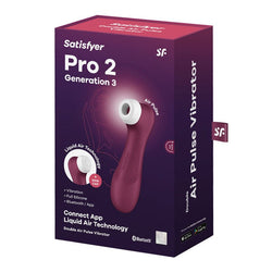 Satisfyer Pro 2 Generation 3 with App Control - Wine Red Touch - Free USB - Rechargeable Clitoral Stimulator