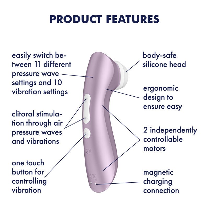 Satisfyer Pro 2+ Purple Touch - Free USB - Rechargeable Clitoral Stimulator