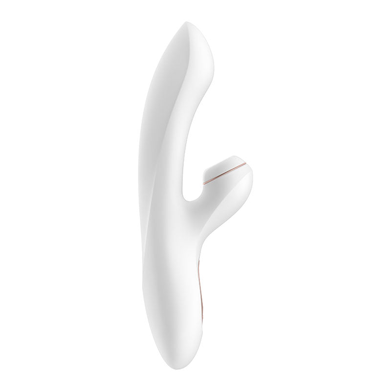 Satisfyer Pro + G - Spot - White 22 cm USB Rechargeable Rabbit Vibrator with Touch - Free Clitoral Stimulator