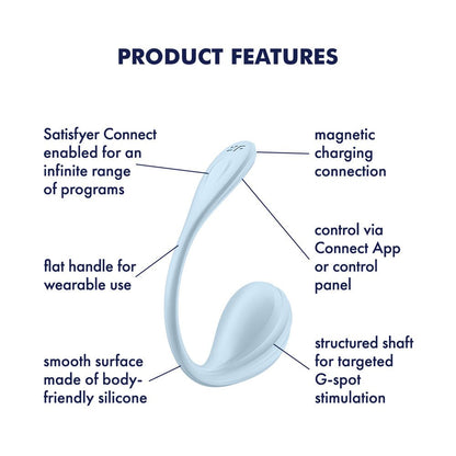 Satisfyer Smooth Petal - Light Blue Wearable Stimulator with App Control