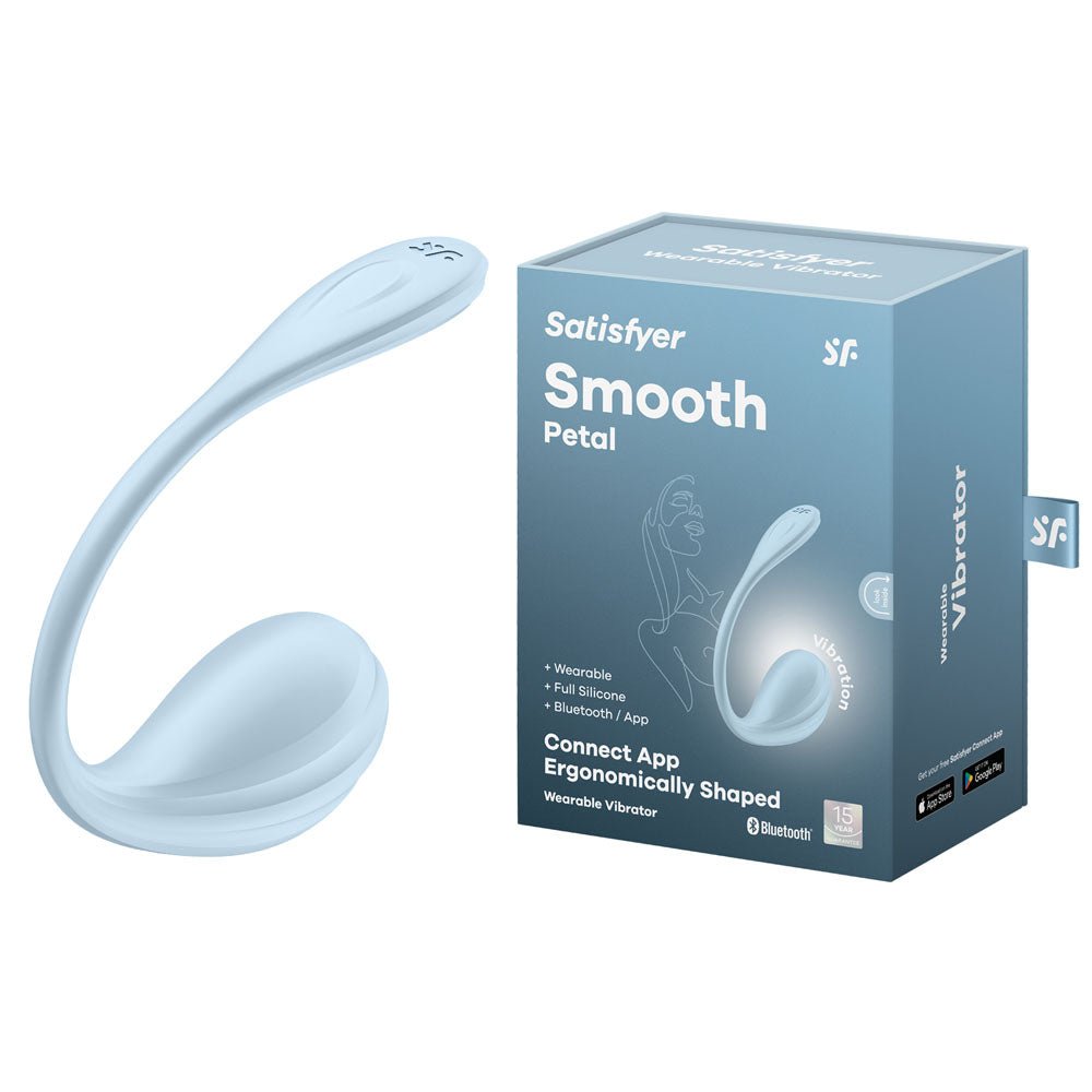 Satisfyer Smooth Petal - Light Blue Wearable Stimulator with App Control