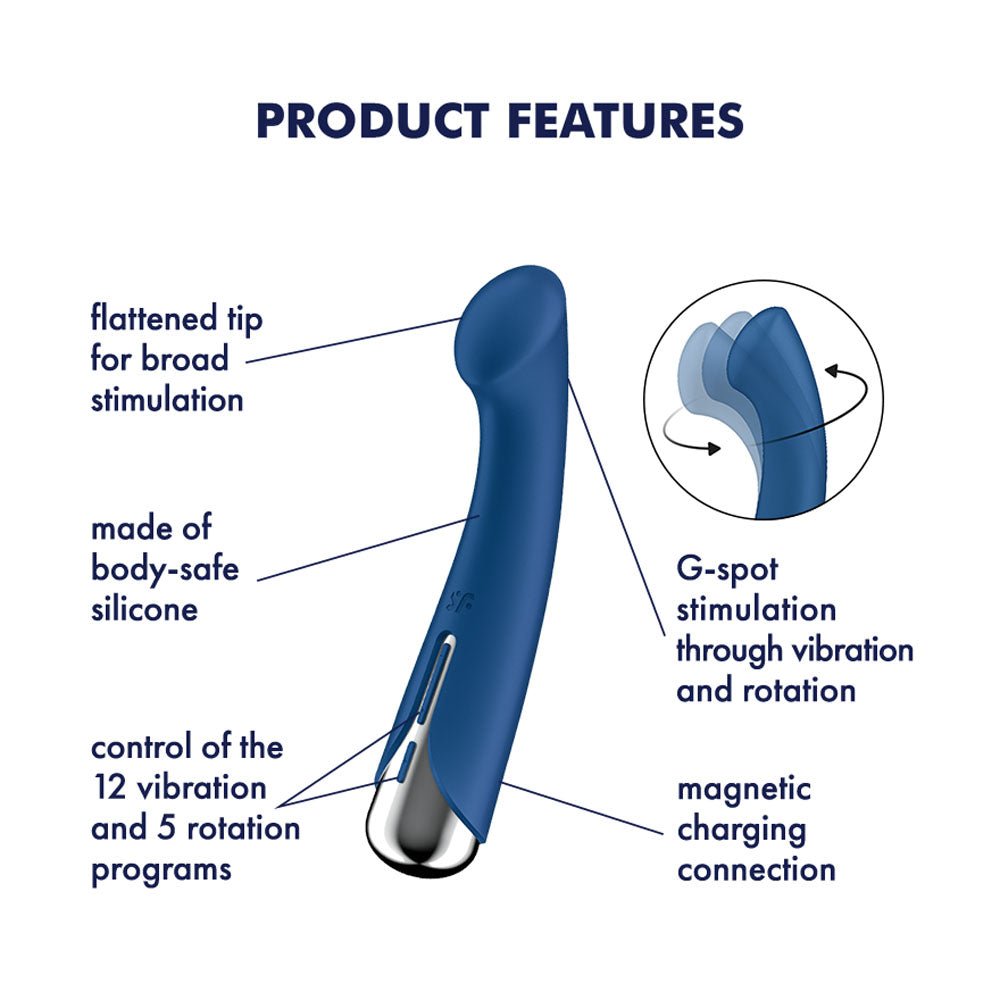 Satisfyer Spinning G-Spot 1 - Blue 16.5 cm Rechargeable Rotating Vibrator